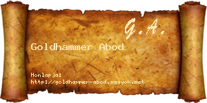 Goldhammer Abod névjegykártya